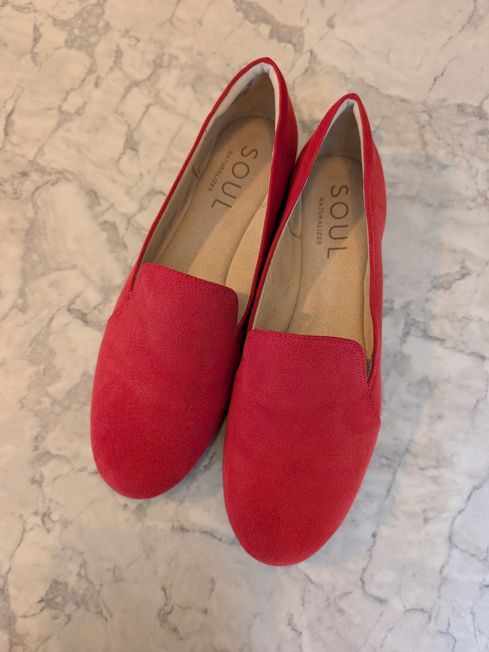 SOUL Naturalizer Red Suede Slip-On Loafers